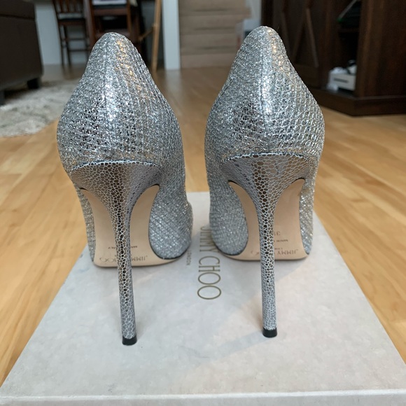 Jimmy Choo Silver Glitter Romy 110 mm - Picture 5 of 7